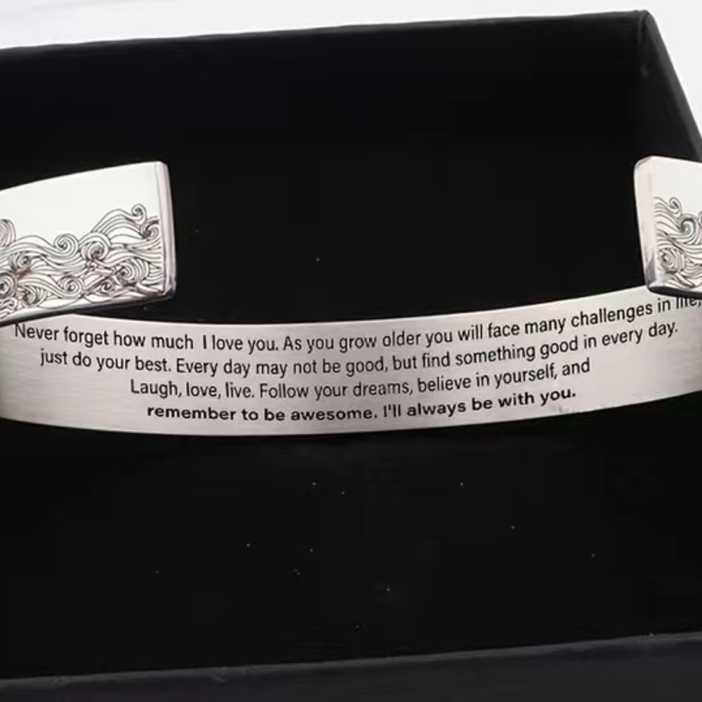 Stainless Steel Never Forget How Much I Love You Bracelet